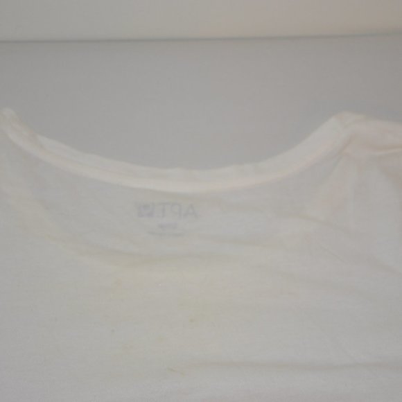 Apt 9 Womens White Top With Silver Sequins Lines Long Sleeve Size Large - Picture 8 of 9